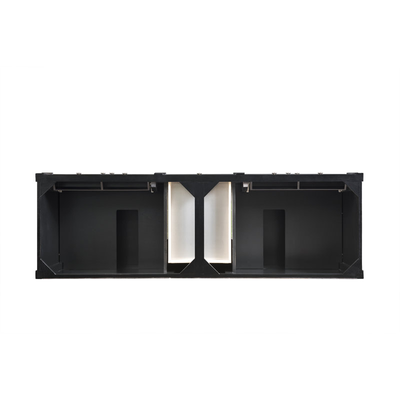 Brittany 72'' W Double Bathroom Vanity Base, Black Onyx
