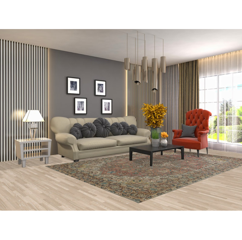 Tapis traditionnel géométrique rose