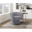 1 pièce Fauteuil pivotant en velours gris Tissu d'ameublement en bois massif Motif de losanges à dossier cousu Fauteuil confortable Mobilier de salon-123012897