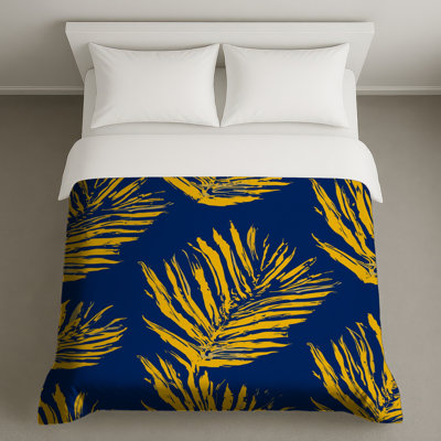 Yellow Palm Leaves Duvet Covers