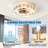 Caged Ceiling Fan With Lights Remote Control,Semi -Embedded Modern Ceiling Fans, 6 Speeds Reversible Blades, 4 Led Bulbs Include(White)