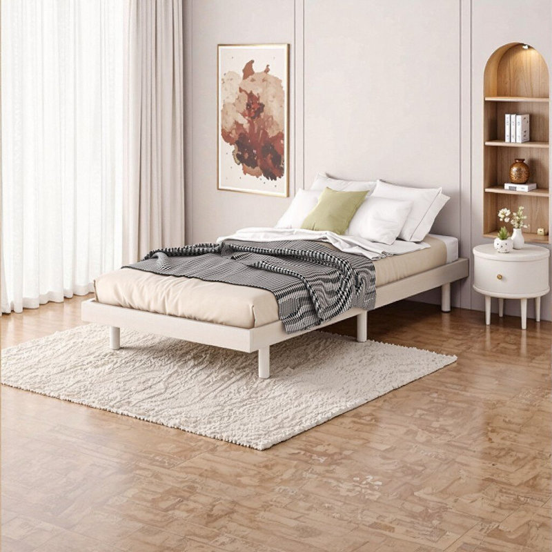 Base de lit plateforme flottante blanc moderne Modern, Blanchies