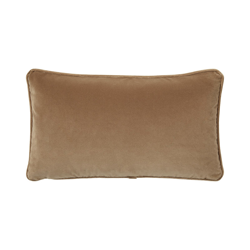 DIVAN Velvet Pillow Cover & Insert, Rectangle 13"H x 22"W, Brown
