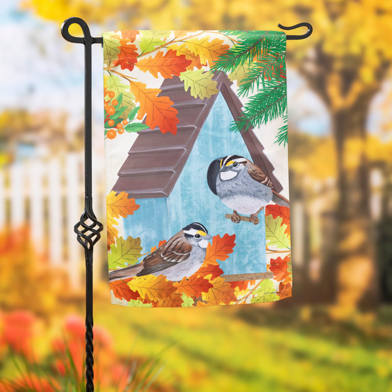 Drapeau de jardin à double face en polyester 18 x 13 po Chickadee Duo