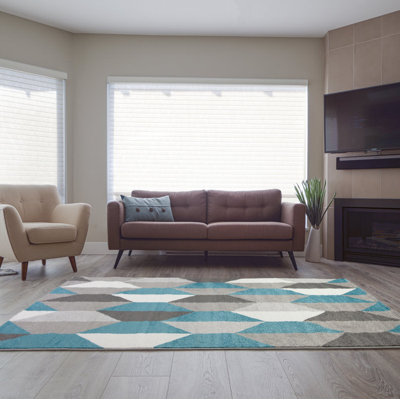 Tapis turquoise / gris Citlali