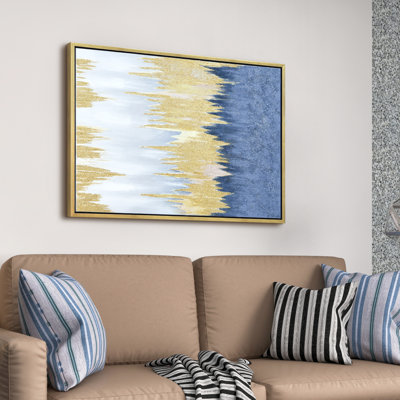 «Golden Rain Textured Metallic» par Martin Edwards, reproduction d'art sur toile flottante