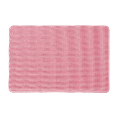  Bath Tub Shower Mat, Machine Washable Non Slip Bath Mat with Drain Holes and Suction Cups for Shower Stall and Tub Floor, Bathroom Essentials (Pink)