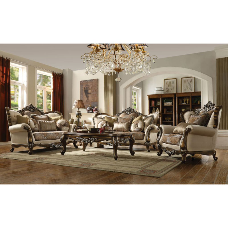 Armchair with Pillows, Tan Revolution Performance Fabric