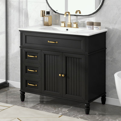 Meuble-lavabo avec lavabo et trois tiroirs