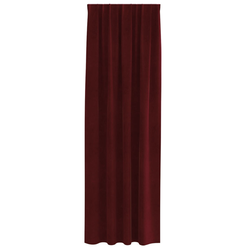 Curtains Polyester 140Cm Sound-Absorbing, 140cm Width x 225cm Drop, Burgundy