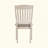 Set Of 2 Dining Chairs With Slat Back, Tan Fabric And Cream Finish