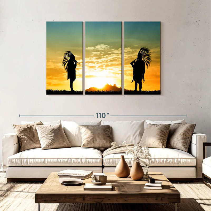 Lelar Native American Couple, 48" H x 74" W
