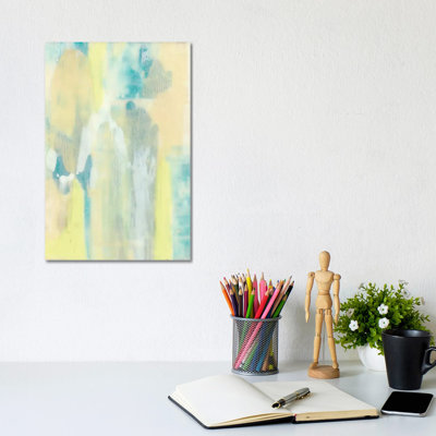 Turquoise Transparency II by Jennifer Goldberger - Wrapped Canvas Painting