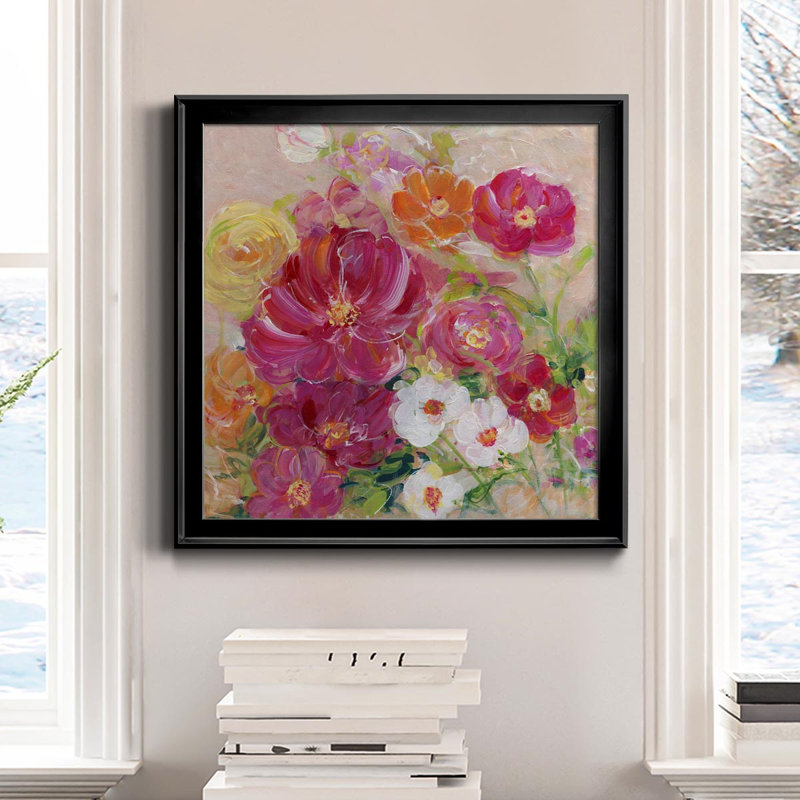 Sun Dancing - Peinture sur toile encadrée, H 26,5 po x l 26,5 po x P 1,5 po, Noir