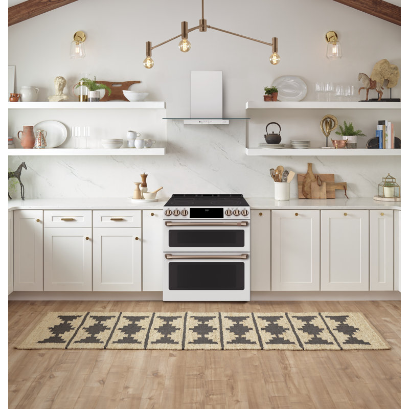 Café 30" 6.7 cu. ft. Smart Slide-in Electric Range with Induction Cooktop, Matte White