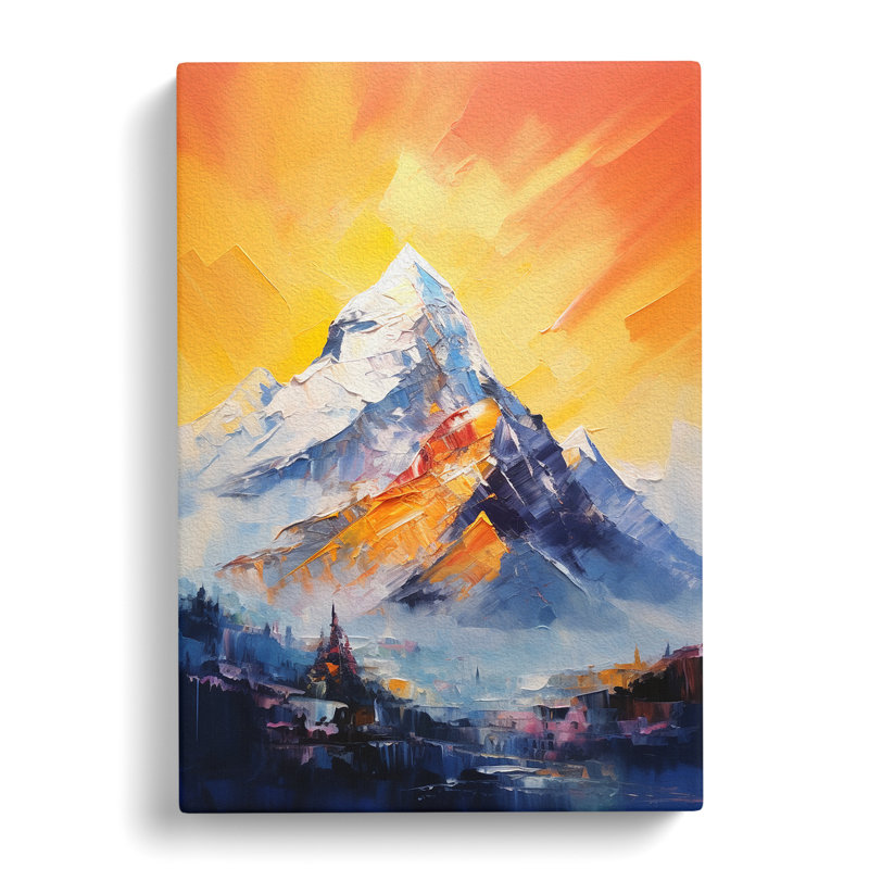 Mount Everest Gestural - Wrapped Canvas Print, 76cm H x 50cm W x 3cm D