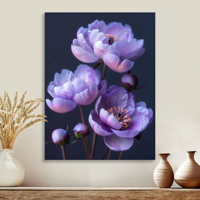 Mauve noir mystique Bloom pivoines II - pivoines, art mural, salon