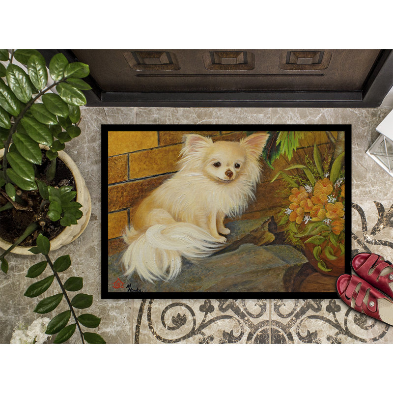 Tapis d’extérieur antidérapant chihuahua just épanouie, Rectangle 2 pi x 3 pi