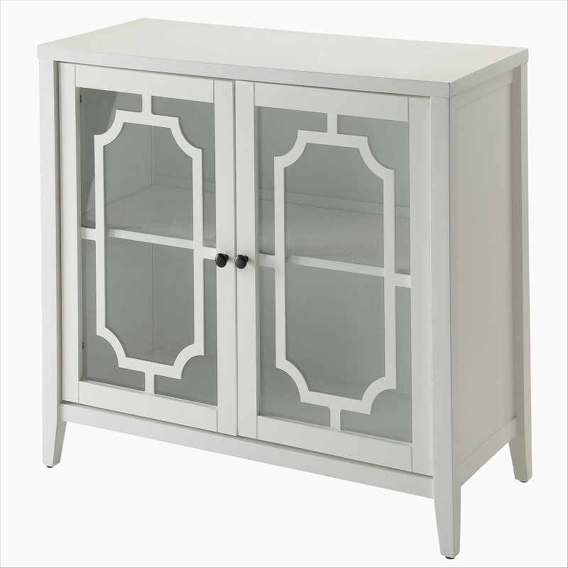 Stetson Console Cabinet with Glass Doors & Storage Shelf, 31.5" H x 36.5" W x 16.5" D