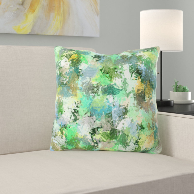 Coussin décoratif painting Elzira, Microsuède, Intérieur
