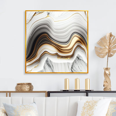 " Abstract Geode Waves Gray III "