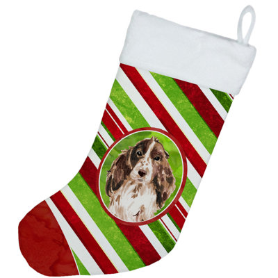Chaussette de noël à rayures à sucre