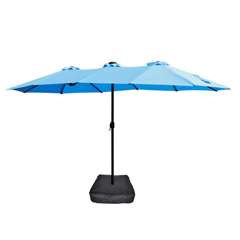 Convenient Patio Umbrella With And Stable Base - Blue 15X9ft Rectangular Rust Resistance