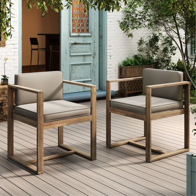 Chaises de salle à manger de patio pour 2 personnes - pour plus de confort, ventilation ouverte, siège en mousse épaisse, brun et gris, installation facile, relaxation accrue, meilleure circulation de l'air, gestion