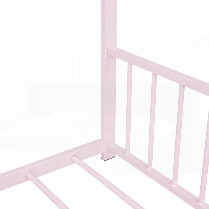 Lit double pleine grandeur en métal - Aucun sommier requis, robuste et robuste Spacieux (L 77,6 po x l 55,5 po x H 57,1 po)