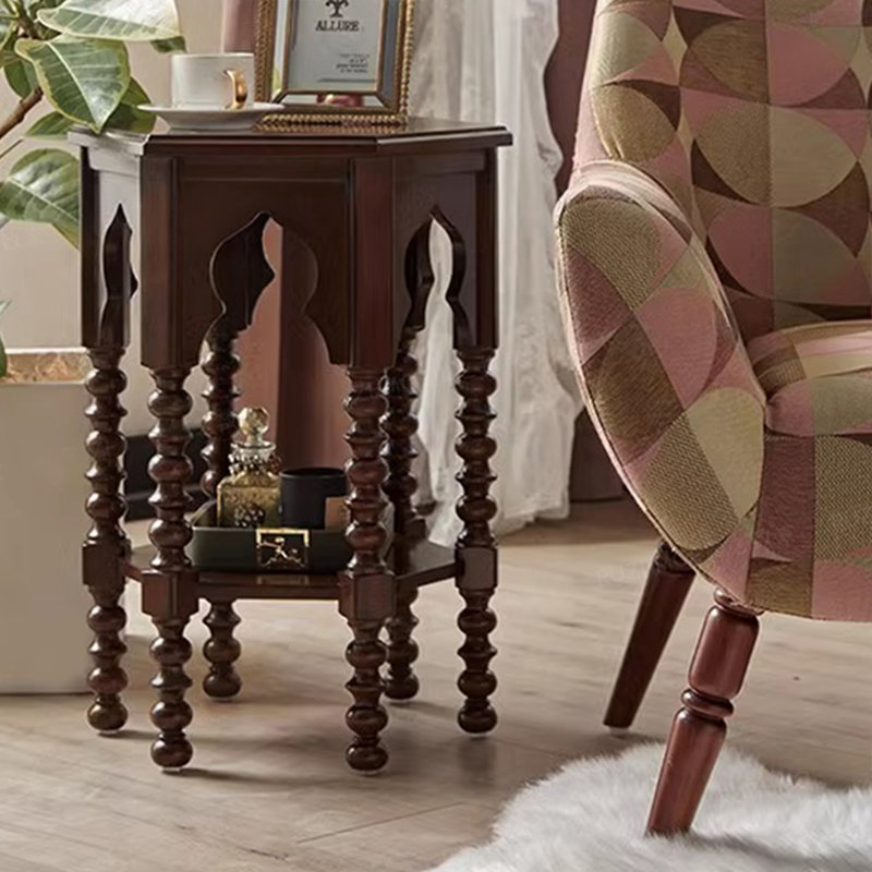 Table de bout Retro, Brun noyer