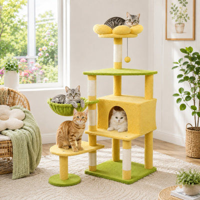 Arbre à chat 56 po avec grand condo et hamac 56 po