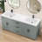 72 in. W x22 in. D Solid Surface White Rectangular Double sink Vanity Top with Basin Predrilled Faucet Hole