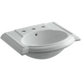 Devonshire® Ceramic 24" Pedestal Bathroom Sink with Overflow