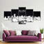 Miami Skyline BW - Ensemble de 5 toiles tendues-1925944140