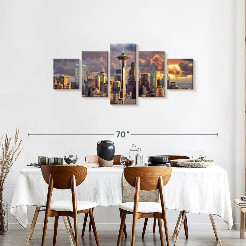  «Seattle Skyline», H 24 po x l 55 po