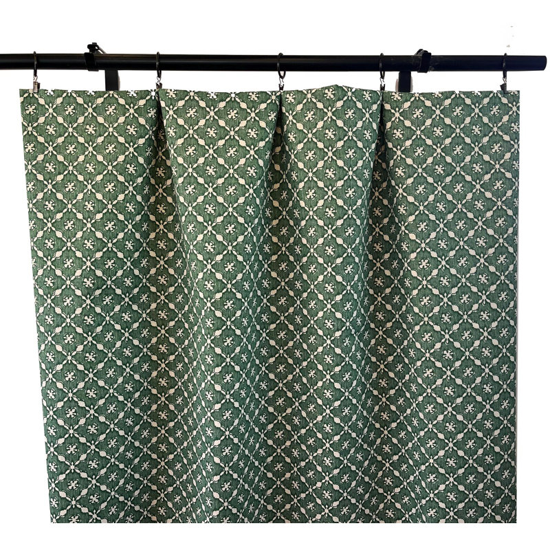 Rideaux géométriques vert sapin, L 25 po x L 84 po