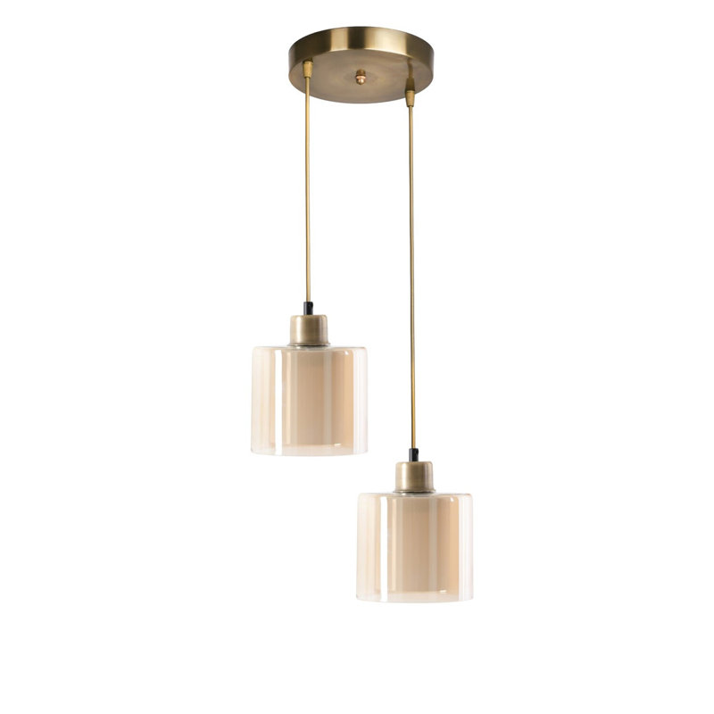 Lustre scandinave Glam, 100% métal, 27,6 po x 9,8 po | Finition cuivrée avec peinture séchée au four, revêtement dégringolé | Douille E27, 40 W maximum | Éclairage élégant pour les salons et les salles à manger modernes, design élégant