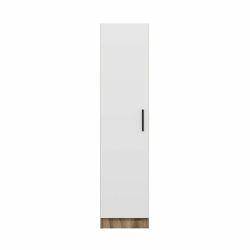 Elina Manufactured Wood Wardrobe, 190cm H x 45cm W x 52cm D, Brown/White