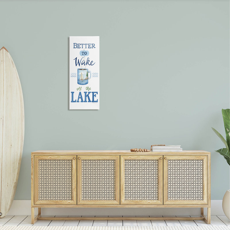 «Better To Wake At Lake Coffee», estampe numérique par Deb Strain, H 30 po x l 13 po x P 1,5 po, Toile tendue