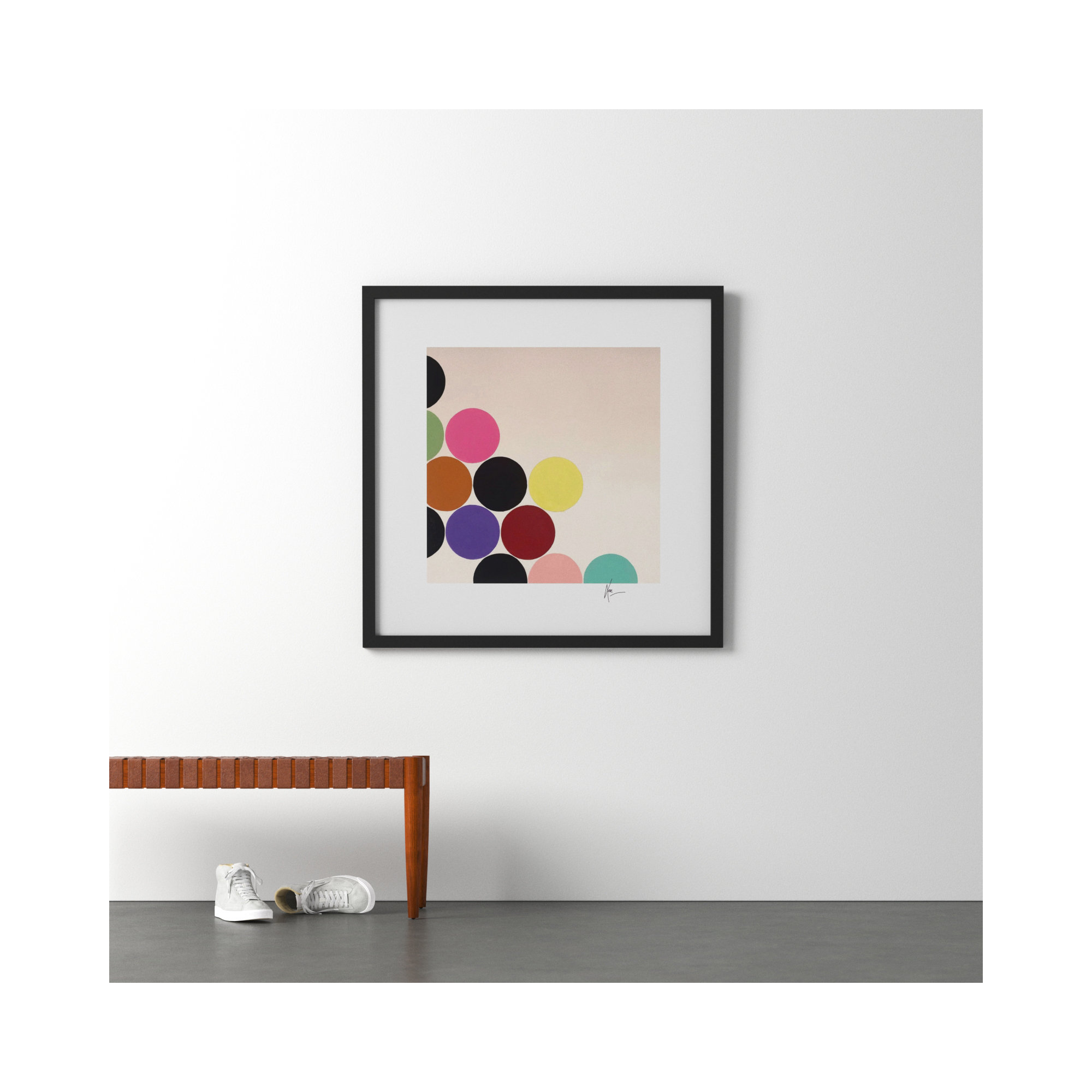 Joy by Lee Lessem, 44" H x 44" W x 1.25" D, Black