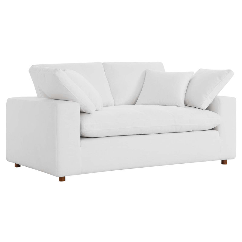 Modway Commix Down Filled Overstuffed Loveseat, Pure White