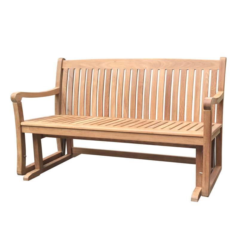 Banc d'extérieur en teck, H 37 po x l 60 po x P 30 po, Naturel
