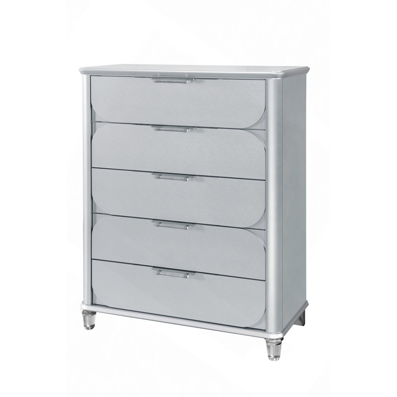 Commode à tiroirs, commode argent Laura