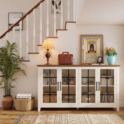 63'' Buffet Cabinet with Glass Doors