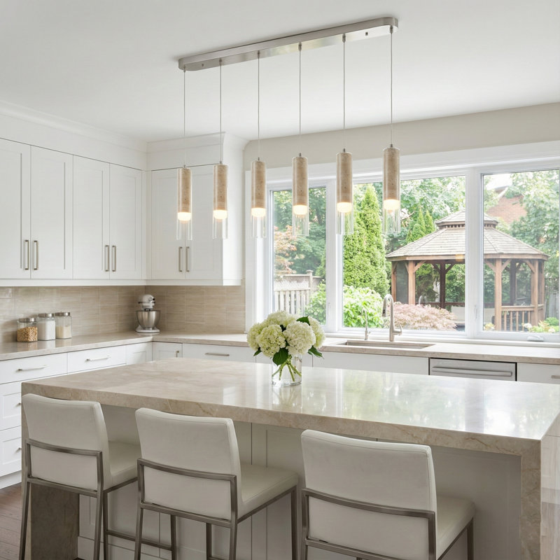 Zara Linear Island Pendant - Brushed Nickel