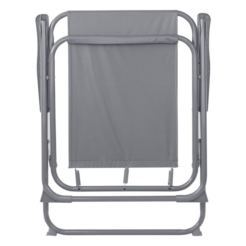 Harbour Housewares Folding Metal Beach Chairs, Grey