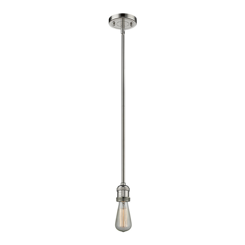 Luminaire suspendu géométrique unique 1 lumière, Nickel poli, Blanc mat