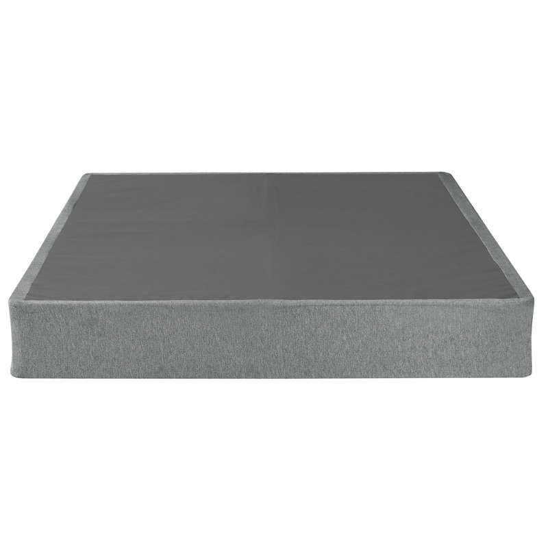 Pliable 9 po Sommier simple en métal avec sommier tapissier avec support et revêtement en lin amovible élégant, solution pour chambre à coucher industrielle
