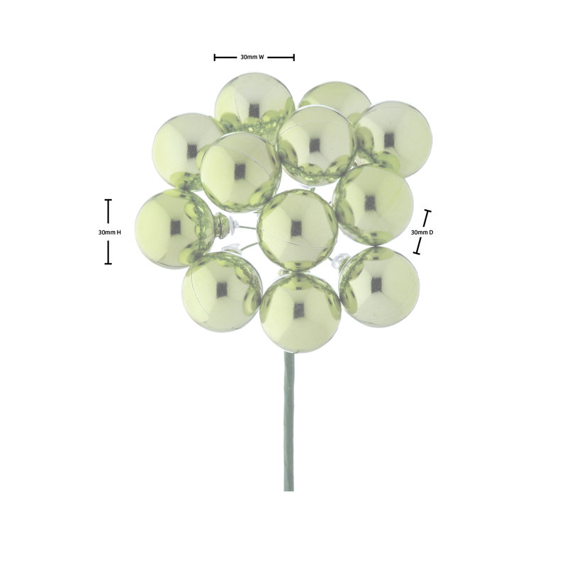 Boule de 30 tiges en plastique incassable 30 mm Shiney , Vert
