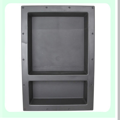 AquaGuard Waterproof Recessed Shower Shelf - Leak-Proof Tile-Ready Niche Organizer for Shampoo and Bathroom Storage (25 x 17, Black)